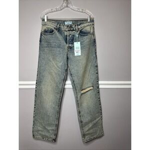 NEW Revice Ex-Boyfriend Player One Wash Distressed Straight Jeans 27W Wedgie Fit